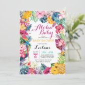 Aloha Tropical Luau Baby shower Kaart (Staand voorkant)