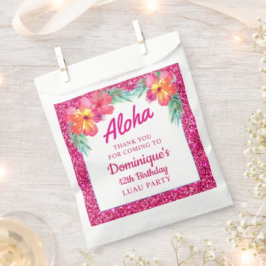 Aloha Tropical Luau Birthday Party Bedankzakje (Geknipt)