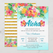Aloha Tropical Luau Birthday Party Kaart (Voorkant / Achterkant)
