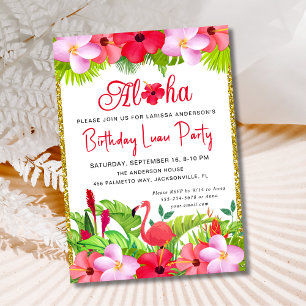 Aloha Tropical Luau Birthday Party Kaart
