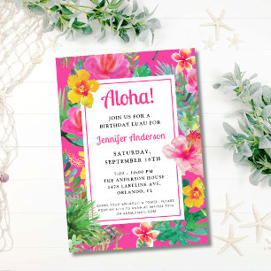Aloha Tropical Luau Birthday Party Kaart
