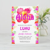 Aloha Tropical Luau Birthday Party Kaart (Staand voorkant)