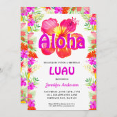 Aloha Tropical Luau Birthday Party Kaart (Voorkant / Achterkant)