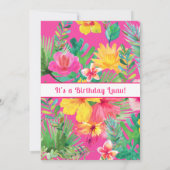 Aloha Tropical Luau Birthday Party Kaart (Achterkant)