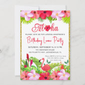 Aloha Tropical Luau Birthday Party Kaart (Voorkant)