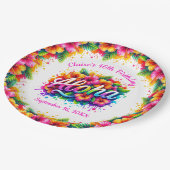 Aloha Tropical Luau Birthday Party Papieren Bordje (Gekanteld)