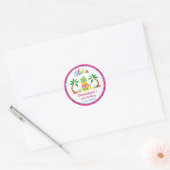 Aloha Tropical Luau Birthday Party Ronde Sticker (Envelop)