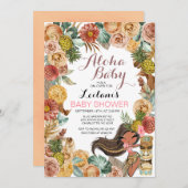 Aloha Tropical Luau Boho Baby shower Invitation Kaart (Voorkant / Achterkant)