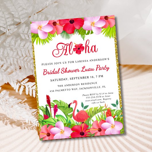 Aloha Tropical Luau Bridal Shower Kaart
