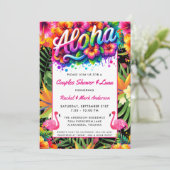 Aloha Tropical Luau Couples Bridal Shower Kaart (Staand voorkant)