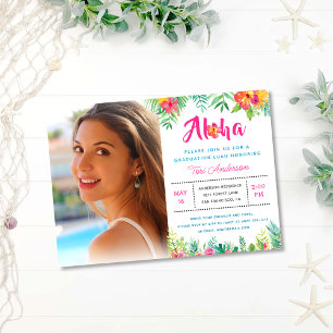 Aloha Tropical Luau Graduation Party Foto Kaart