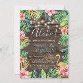 Aloha Tropical Luau Hawaiian Birthday Invitation Kaart (Voorkant)