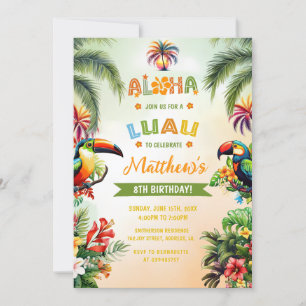 Aloha Tropical Luau Hawaiian Boy Verjaardagsfeestj Kaart
