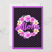Aloha Tropical Luau Neon Paarse Birthday Kaart (Achterkant)