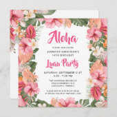 Aloha Tropical Luau Party Birthday Kaart (Voorkant / Achterkant)