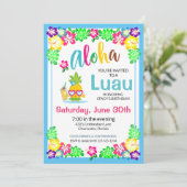 Aloha Tropical Luau Party Invitation Kaart (Staand voorkant)