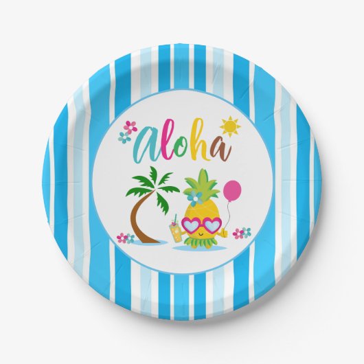 Aloha Tropical Luau Party Papieren Bordje (Voorkant)