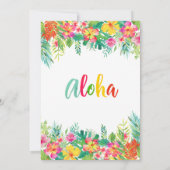 Aloha Tropical Luau Pink Hibiscus Verjaardagsfeest Kaart (Achterkant)