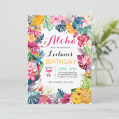 Aloha Tropical Luau Verjaardag Kaart (Staand voorkant)