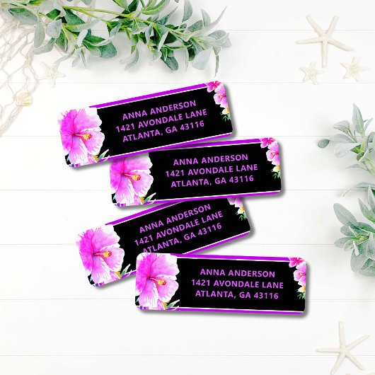 Aloha Tropical Luau Verjaardag Retouradres Etiket