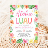 Aloha Tropical Luau Verjaardagsfeest Uitnodiging