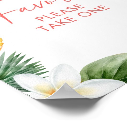 Aloha Tropical Luau Verjaardagsgunsten teken Poster (Hoek)