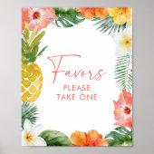 Aloha Tropical Luau Verjaardagsgunsten teken Poster (Voorkant)