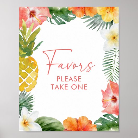 Aloha Tropical Luau Verjaardagsgunsten teken Poster (Voorkant)