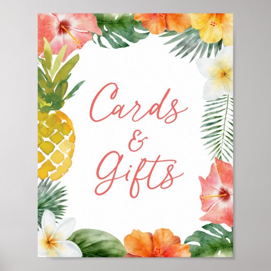 Aloha Tropical Luau Verjaardagskaarten en Cadeaubo Poster (Voorkant)