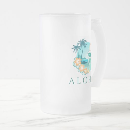 Aloha Tropical Matglas Bierpul (Voorkant rechts)