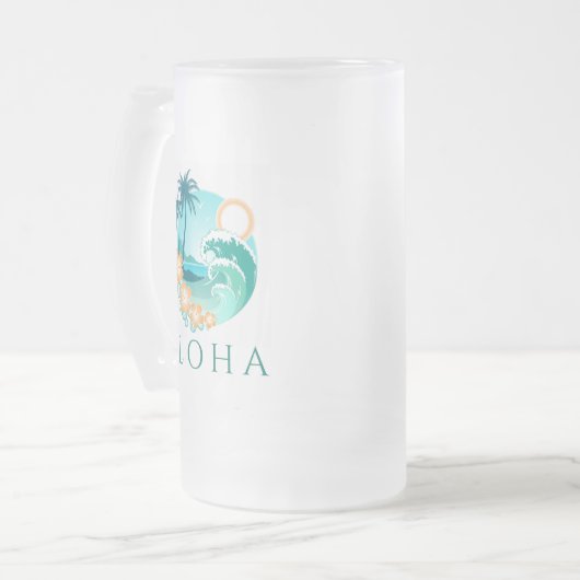 Aloha Tropical Matglas Bierpul (Voorkant links)