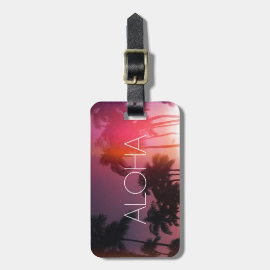 Aloha Tropical Night Bagagelabel (Voorkant verticaal)