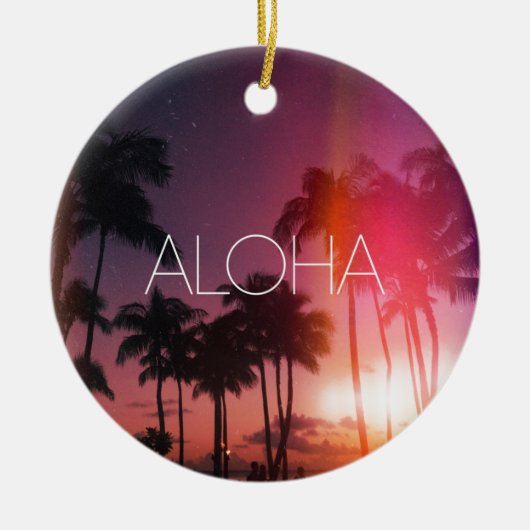 Aloha Tropical Night Keramisch Ornament (Voorkant)