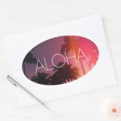 Aloha Tropical Night Ovale Sticker (Envelop)
