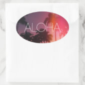 Aloha Tropical Night Ovale Sticker (Tas)