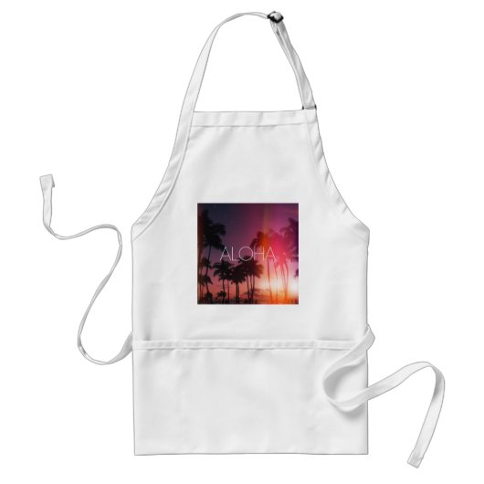 Aloha Tropical Night Standaard Schort (Voorkant)
