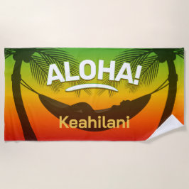 ALOHA Tropical Palm and Sunset Strandlaken