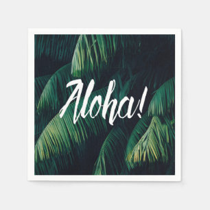 Aloha Tropical Palm Leaves Typography Servet