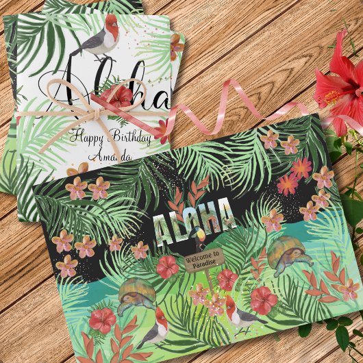  Aloha Tropical Paradise Gift Inpakpapier Vel