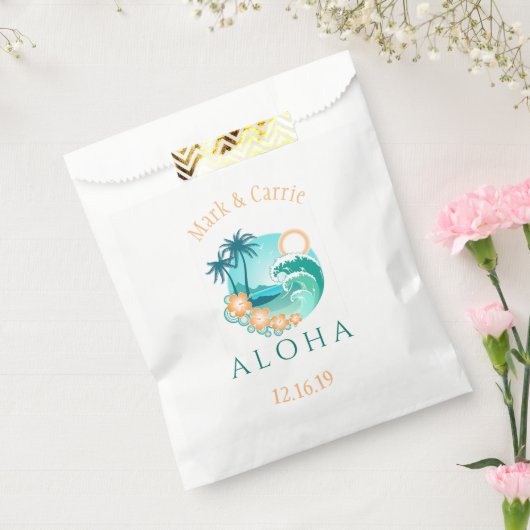 Aloha Tropical Personalized Bedankzakje (Gezegeld)