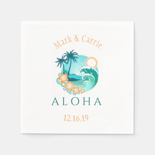 Aloha Tropical Personalized Servet (Voorkant)