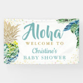 Aloha Tropical Pineapple Baby shower Banner (Horizontaal)