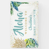 Aloha Tropical Pineapple Baby shower Banner (Verticaal)
