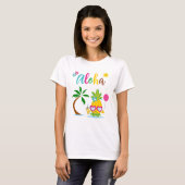Aloha Tropical Pineapple Luau Party T-shirt (Voorkant volledig)