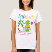 Aloha Tropical Pineapple Verjaardag Luau Party T-shirt (Voorkant)