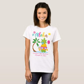 Aloha Tropical Pineapple Verjaardag Luau Party T-shirt (Voorkant volledig)