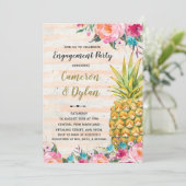 Aloha Tropical Pineapple verloving uitnodiging (Staand voorkant)