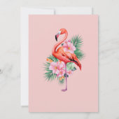 Aloha Tropical Pink Flamingo baby shower Kaart (Achterkant)