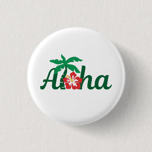 Aloha Tropical Ronde Button 3,2 Cm
