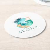 Aloha Tropical Ronde Kartonnen Onderzetter (Gebogen)